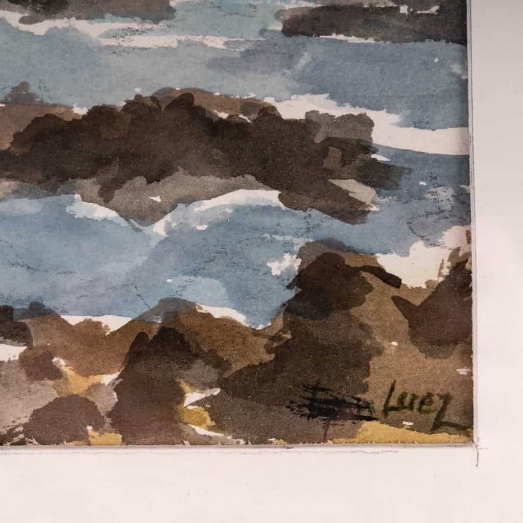 Bord de mer, XXème Siècle. Aquarelle sur papier Evelyne Luez, école de Paris | Biron Bord de mer, XXème Siècle. Aquarelle sur papier Evelyne Luez, école de Paris
