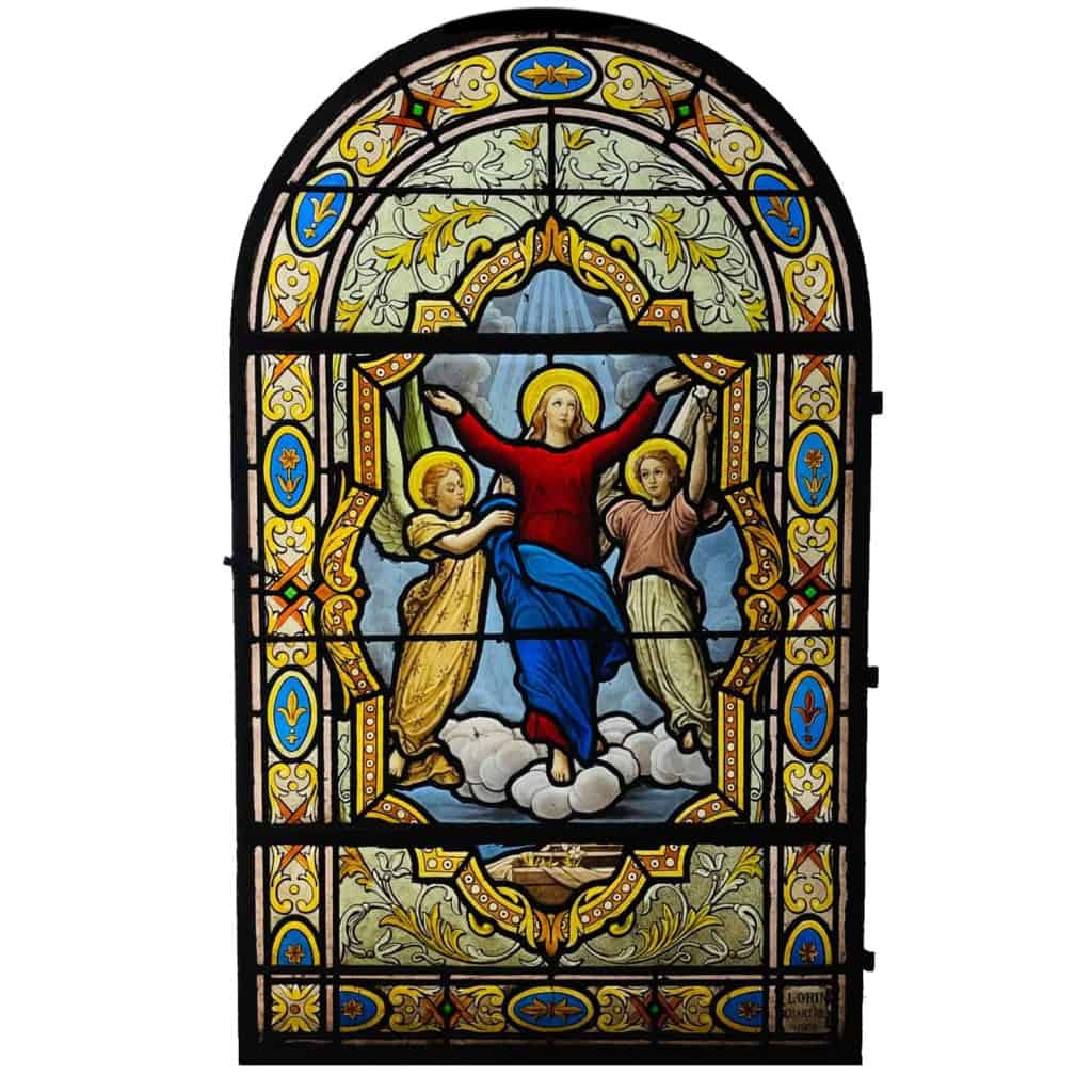 Vitrail Assomption de la Vierge Atelier LORIN | Biron ||||