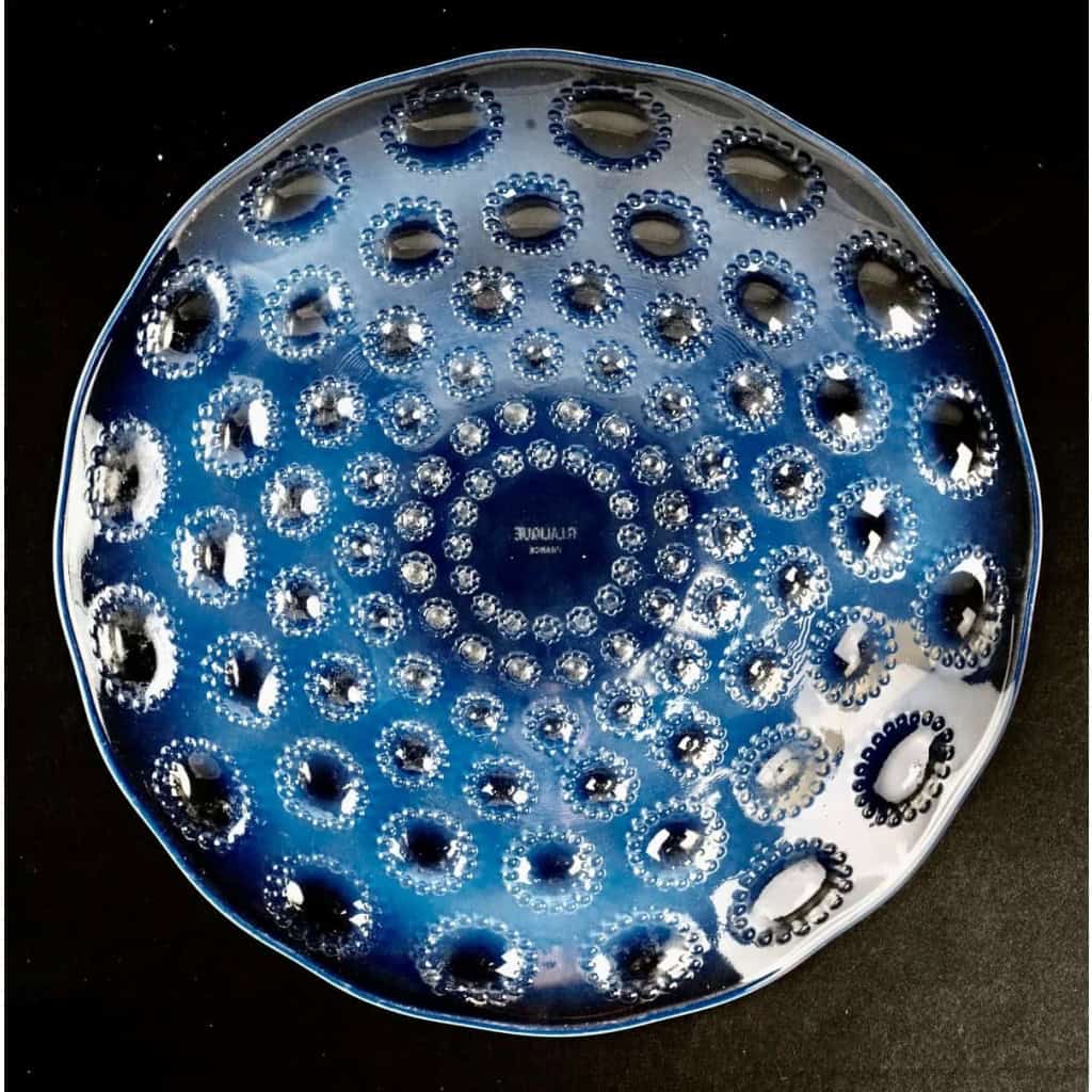 Assiette Plat « Asters » verre opalescent de René LALIQUE | Biron Assiette Plat "Asters" verre opalescent de René LALIQUE