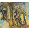 Les Colonnes. Technique Mixte sur Papier, encadrée, signée et datée Janvier 2000. | Biron Les Colonnes. Technique Mixte sur Papier, encadrée, signée et datée Janvier 2000.