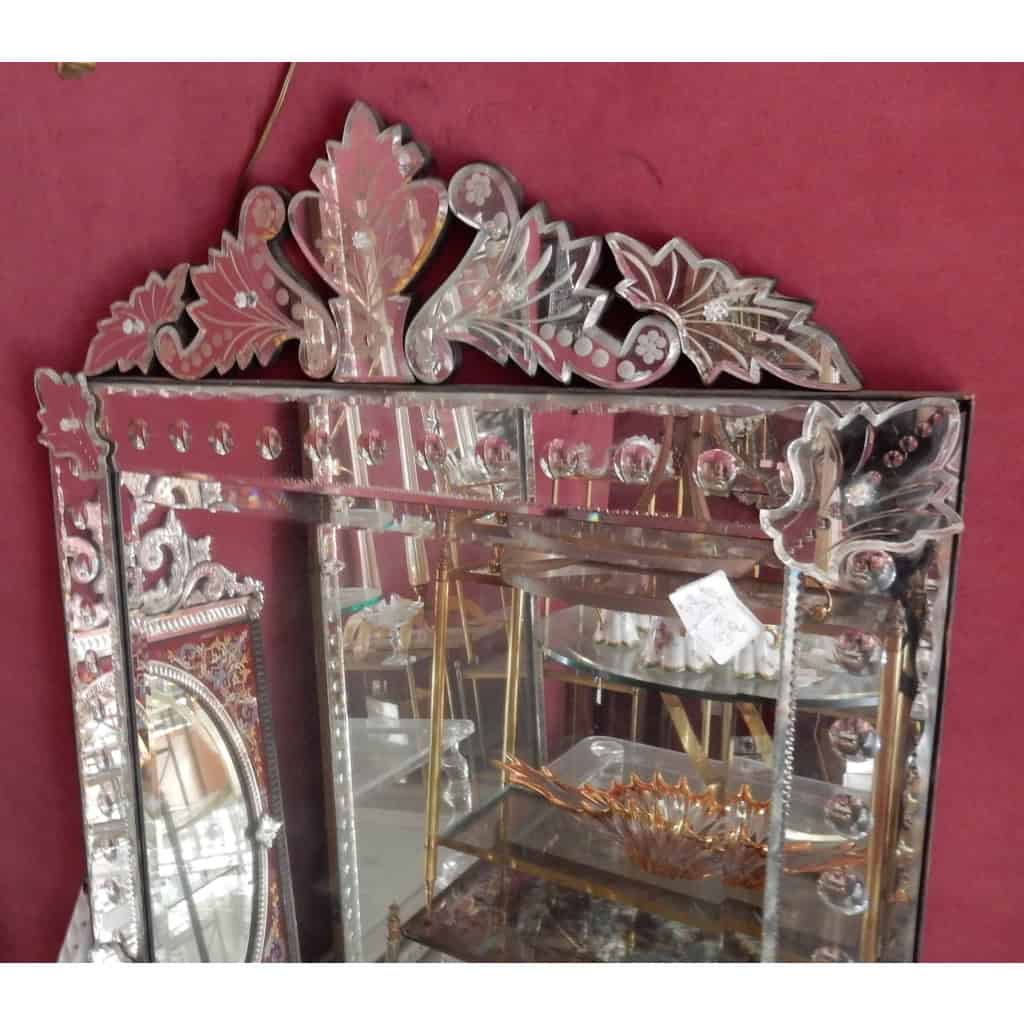 1900′ Miroir Venise à Bulles à Fronton 159 X 84 CM | Biron 1900′ Miroir Venise à Bulles à Fronton 159 X 84 CM