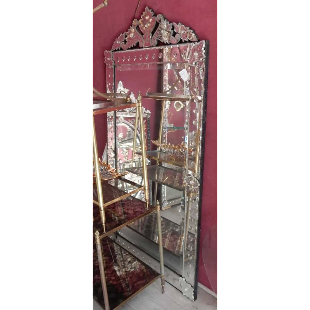 1900′ Miroir Venise à Bulles à Fronton 159 X 84 CM | Biron 1900′ Miroir Venise à Bulles à Fronton 159 X 84 CM