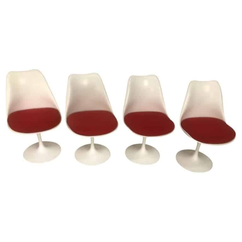 Eero Saarinen & Knoll – 4 chaises Tulipe 2