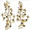 1960 Grande Paire d’Appliques « Rosier sauvage » de la Maison FlorArt | Biron |||||