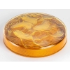 Boîte « Cyprins » verre jaune opalescent – vase satin orange de René LALIQUE | Biron Boîte « Cyprins » verre jaune opalescent - vase satin orange de René LALIQUE
