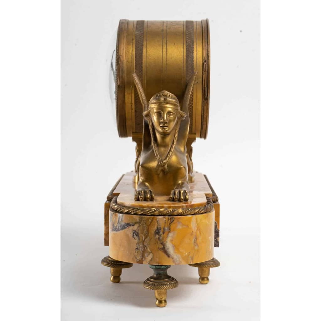 Pendule Napoléon III en bronze doré et marbre | Biron Pendule Napoléon III en bronze doré et marbre