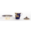 Trembleuse bleu de sèvres et or décors d'oiseaux ( Paris 1800 )