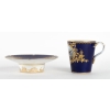 Trembleuse bleu de sèvres et or décors d'oiseaux ( Paris 1800 )