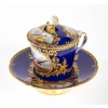 Trembleuse bleu de sèvres et or décors d'oiseaux ( Paris 1800 )