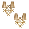 1960 Paire d’appliques en rotin Louis Sognot | Biron |||||