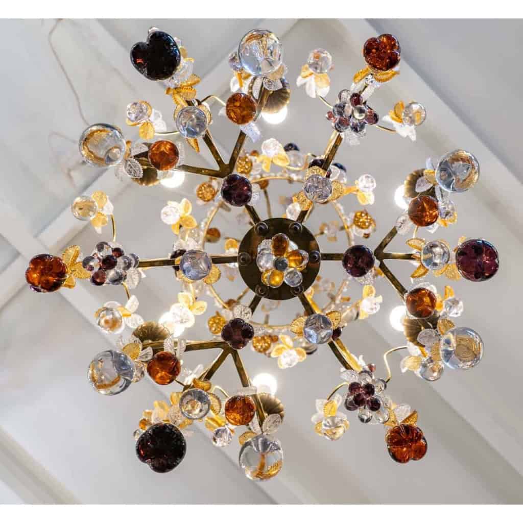 VENDU… Lustre cage à fruits, à 6 bras de lumière. | Biron VENDU... Lustre cage à fruits, à 6 bras de lumière.