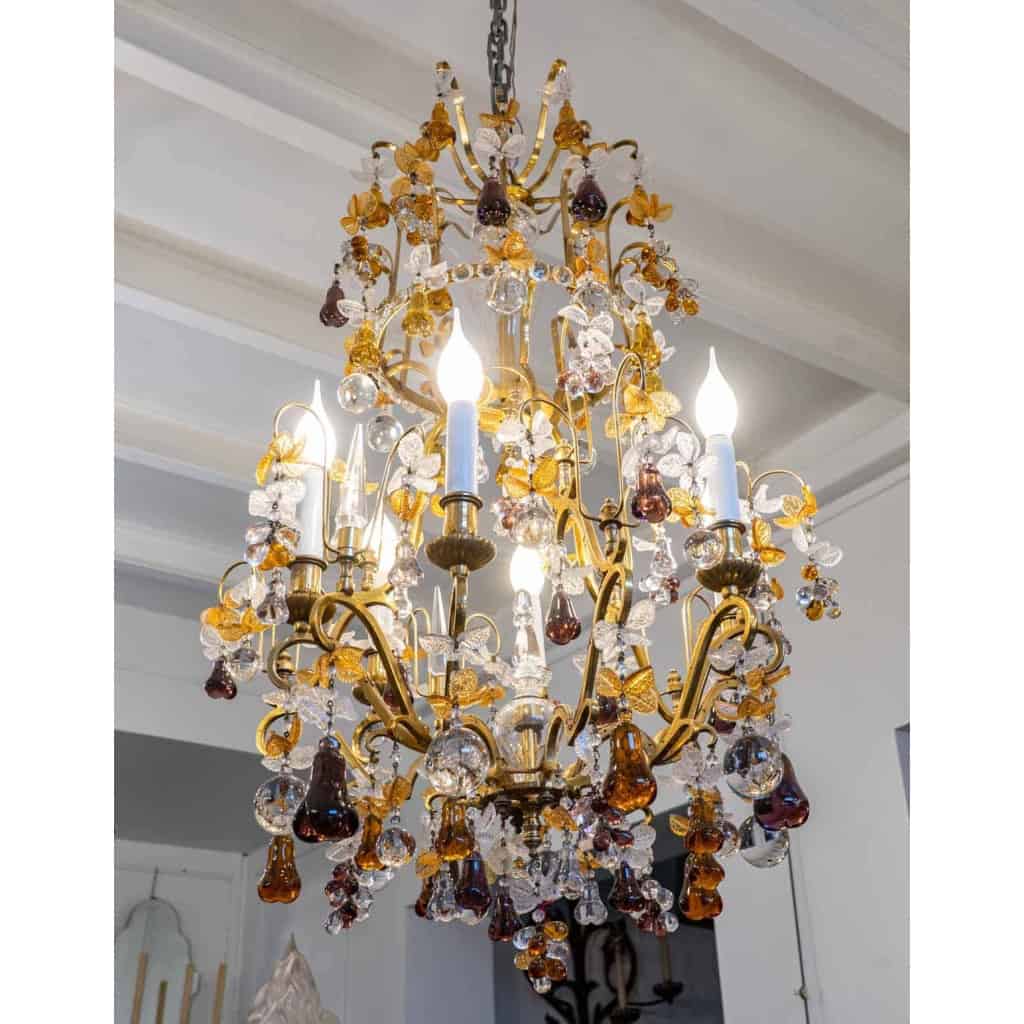 VENDU… Lustre cage à fruits, à 6 bras de lumière. | Biron VENDU... Lustre cage à fruits, à 6 bras de lumière.