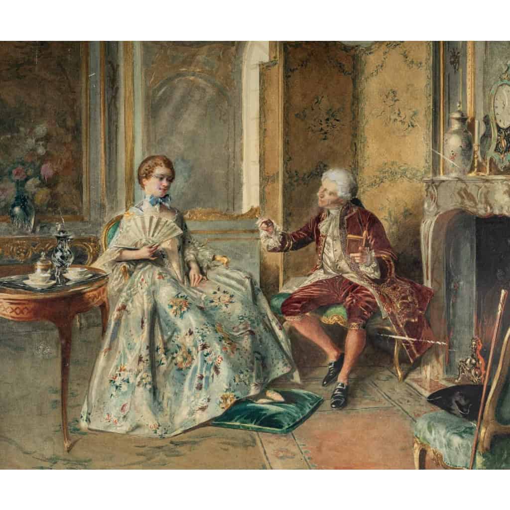 Aquarelle sur papier signée, Bernard Louis Boriohe , Paris 1905 | Biron Aquarelle sur papier signée, Bernard Louis Boriohe , Paris 1905
