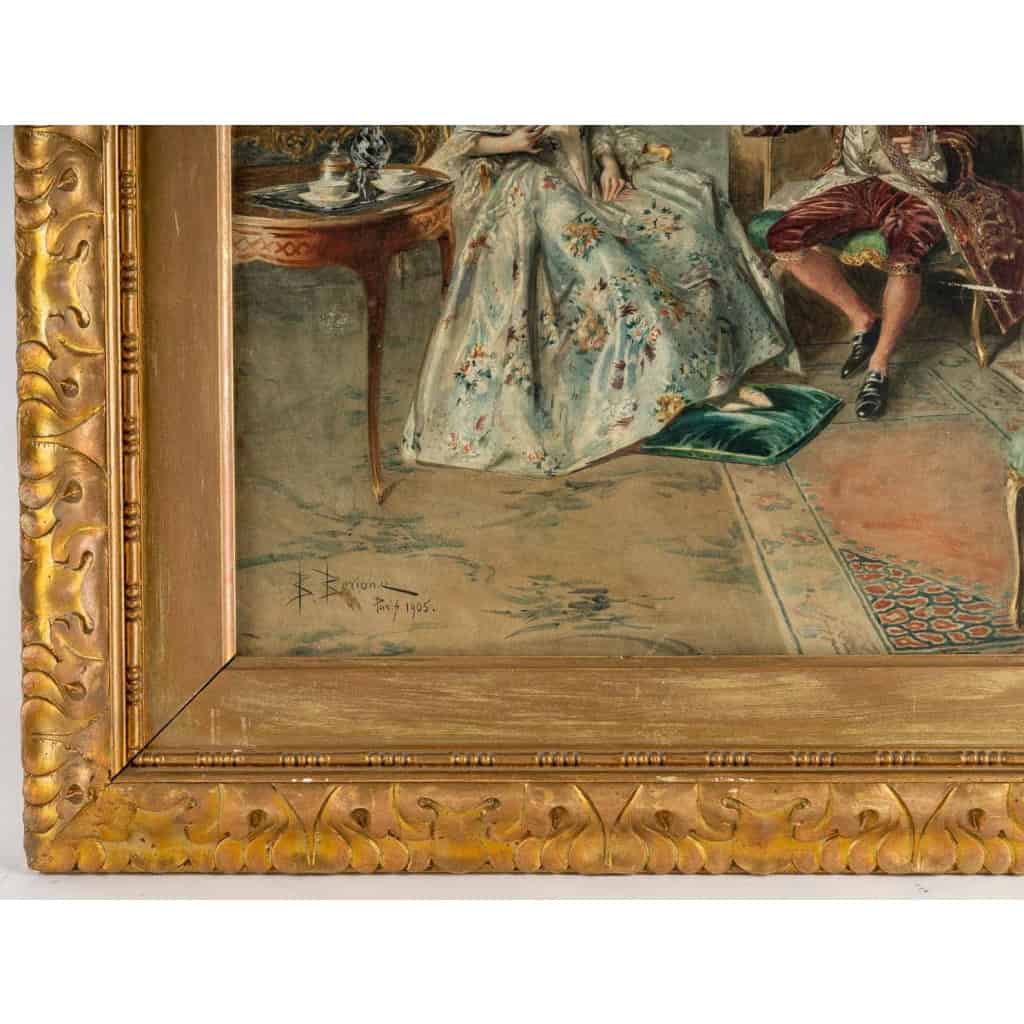 Aquarelle sur papier signée, Bernard Louis Boriohe , Paris 1905 | Biron Aquarelle sur papier signée, Bernard Louis Boriohe , Paris 1905