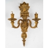 Série de 4 appliques Bronze doré poli vernis or style Louis XIV , 3 branches lumière