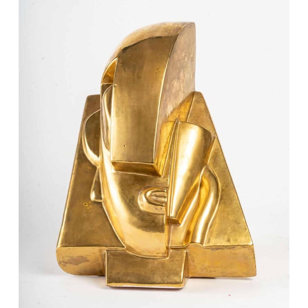 Tête en céramique glacurée, d’après Joseph Csaky (1888 – 1971) | Biron ||||||