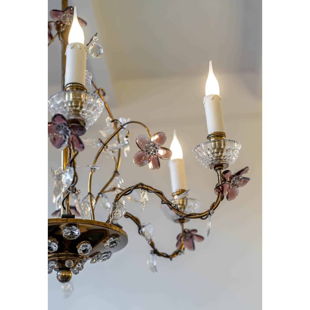 VENDU…. Lustre floral, genre BAGUES 1950/1960. | Biron VENDU.... Lustre floral, genre BAGUES 1950/1960.