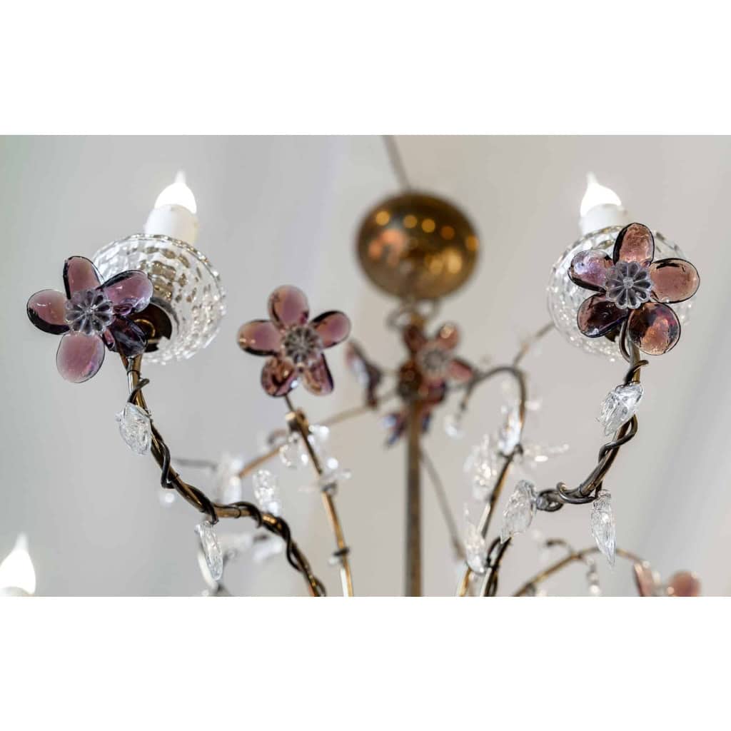 VENDU…. Lustre floral, genre BAGUES 1950/1960. | Biron VENDU.... Lustre floral, genre BAGUES 1950/1960.