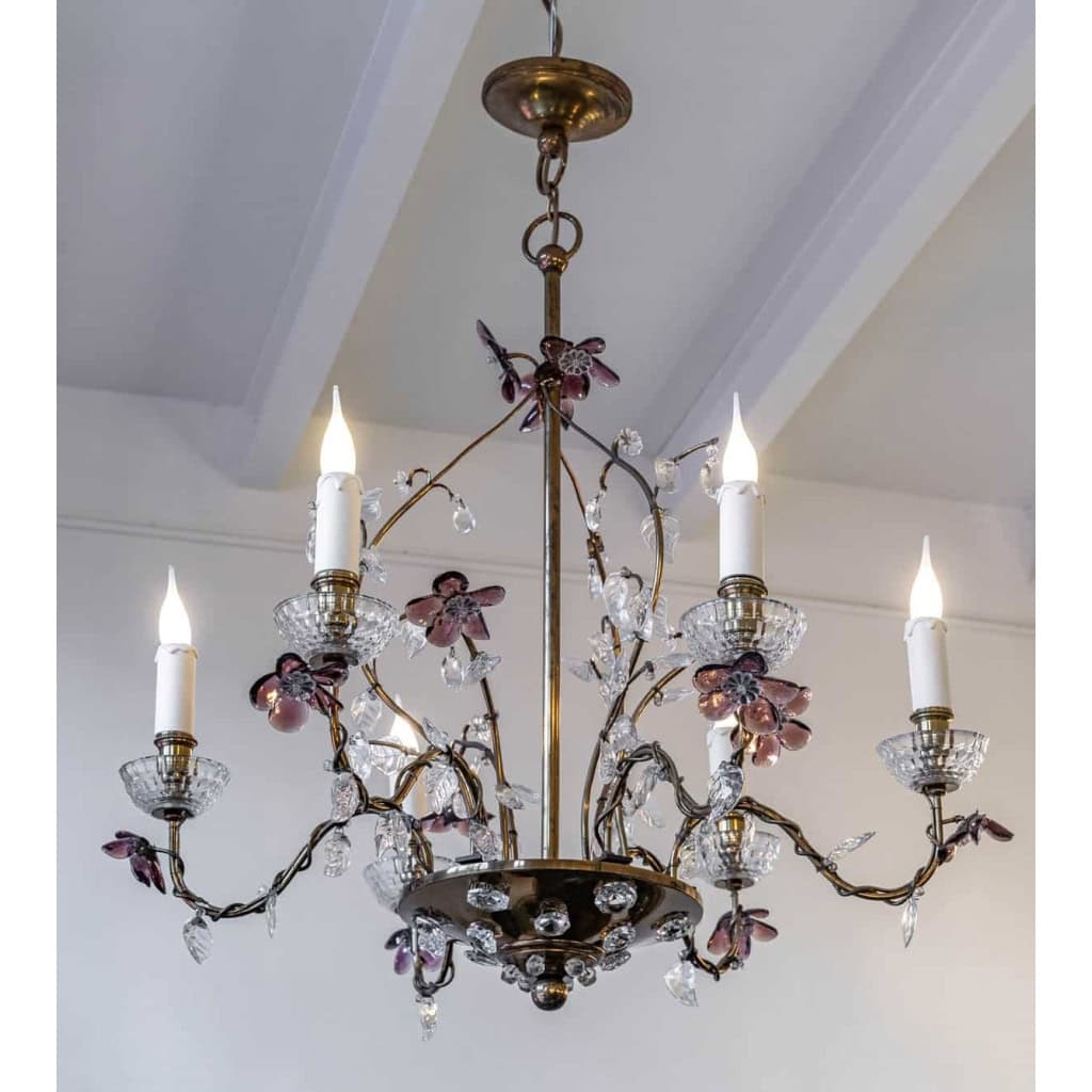VENDU…. Lustre floral, genre BAGUES 1950/1960. | Biron VENDU.... Lustre floral, genre BAGUES 1950/1960.