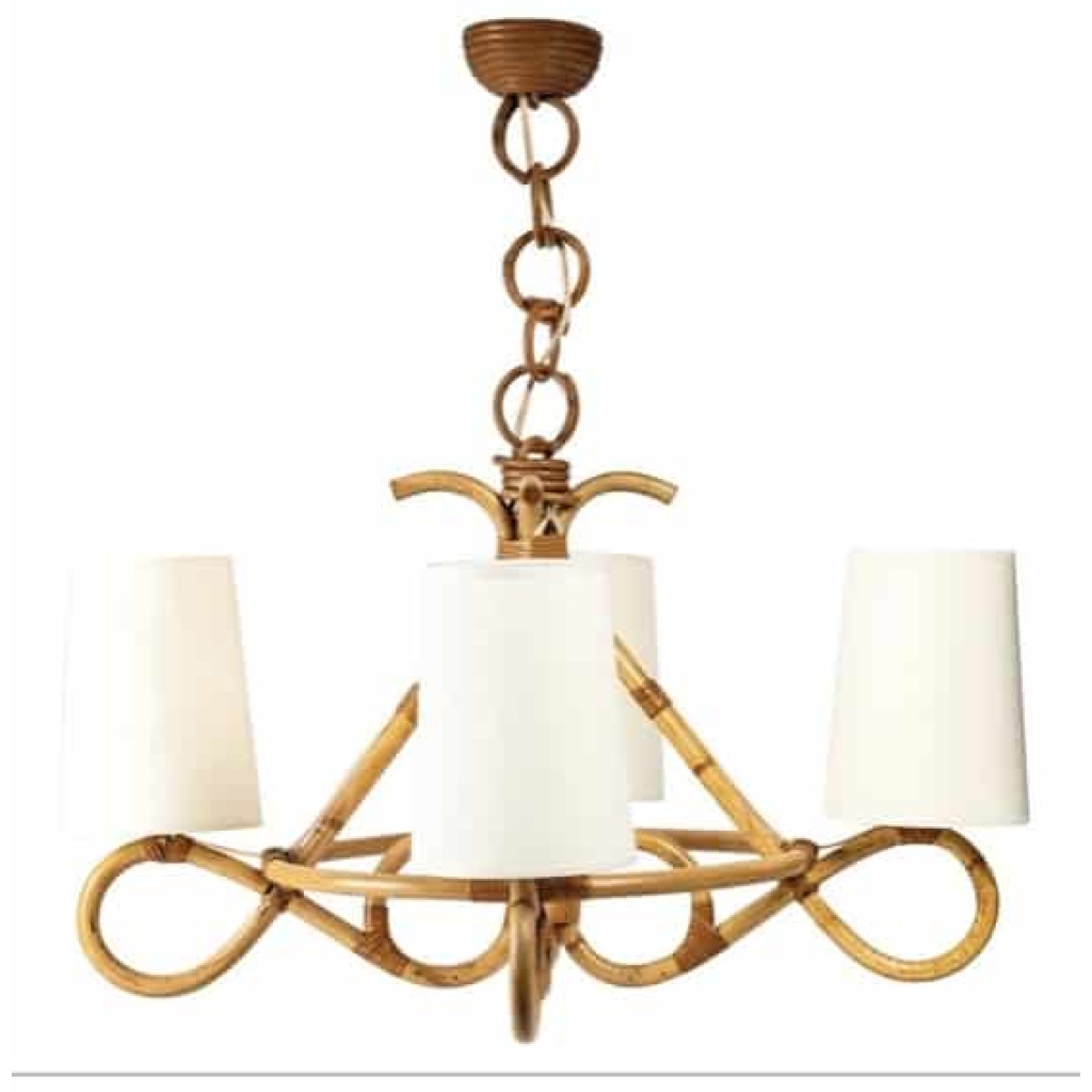 Lustre en Rotin Louis Sognot 1950 | Biron |||||