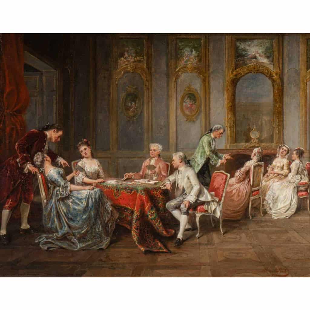 Adolphe Francois Monfallet , Huile sur panneau d’acajou. | Biron Adolphe Francois Monfallet , Huile sur panneau d'acajou.