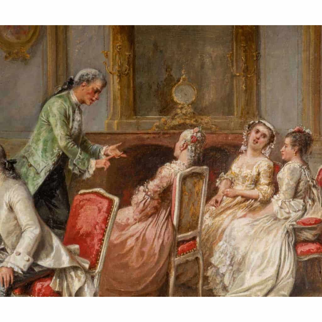 Adolphe Francois Monfallet , Huile sur panneau d’acajou. | Biron Adolphe Francois Monfallet , Huile sur panneau d'acajou.