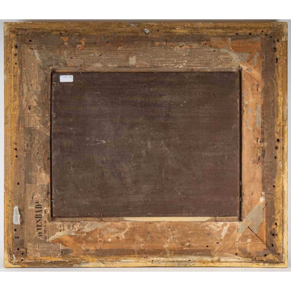 Adolphe Francois Monfallet , Huile sur panneau d’acajou. | Biron Adolphe Francois Monfallet , Huile sur panneau d'acajou.