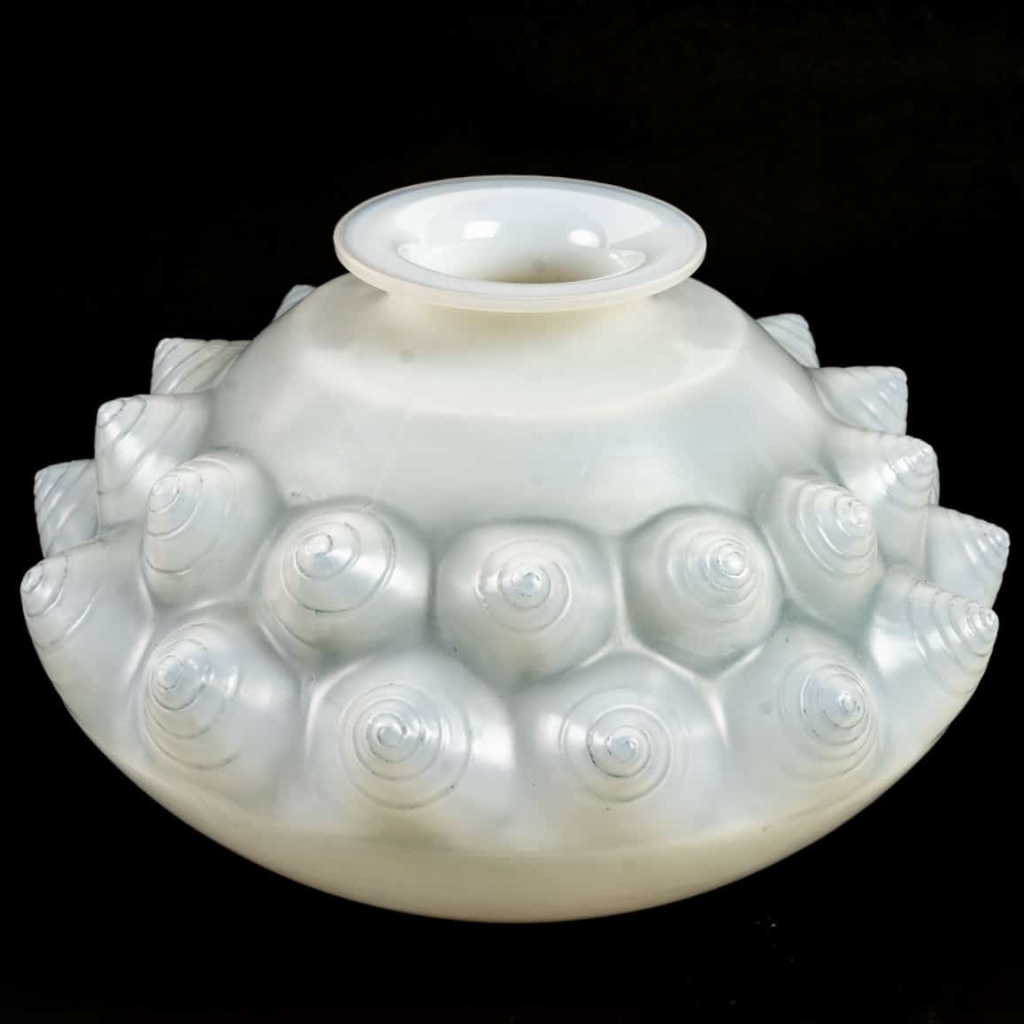Vase « Périgord » verre opalescent multicouches patiné bleu | Biron |||||||