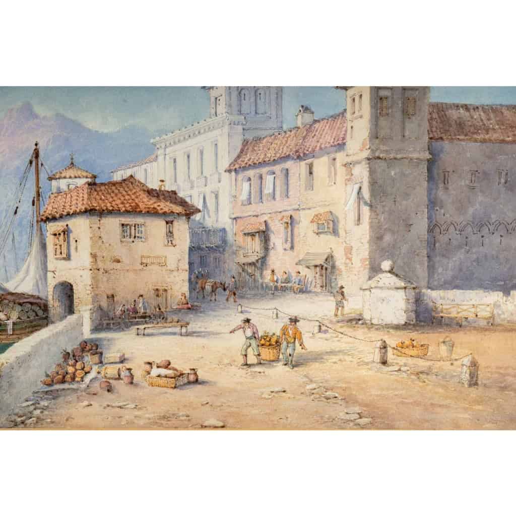 Paire d’aquarelles, fin XIXème, L’une signée E. St John | Biron Paire d’aquarelles, fin XIXème, L'une signée E. St John