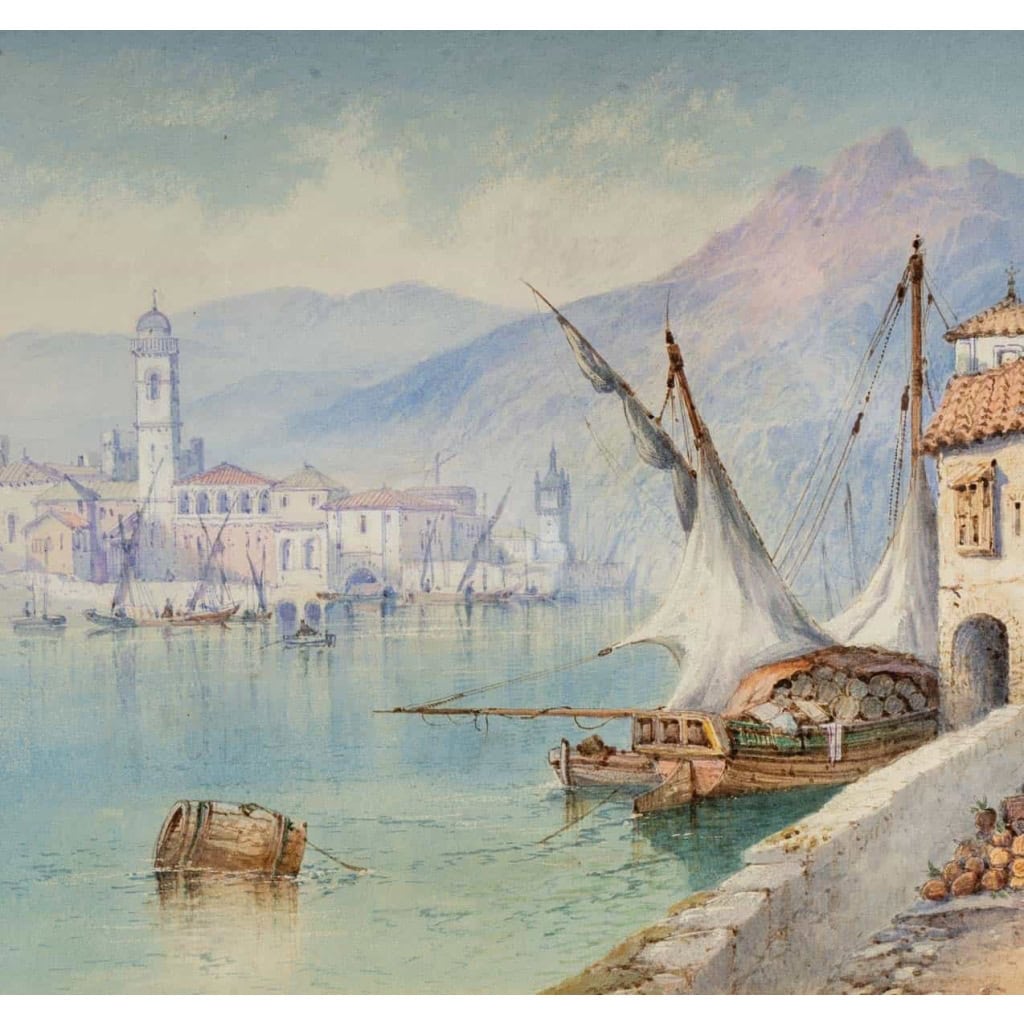 Paire d’aquarelles, fin XIXème, L’une signée E. St John | Biron Paire d’aquarelles, fin XIXème, L'une signée E. St John
