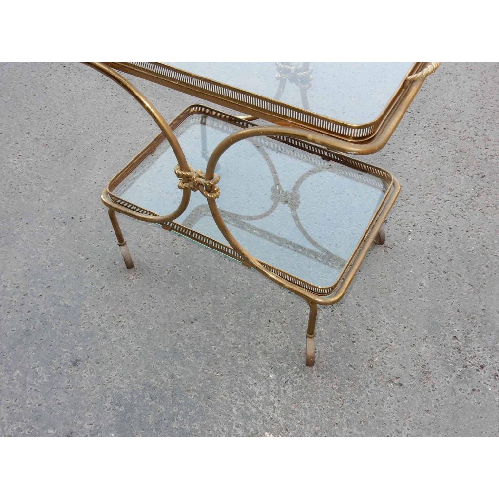 1970′ Bar Roulant en Bronze et Laiton Doré Maison Baguès Ou Charles Ou Jansen Décor Napoléon 3 | Biron 1970′ Bar Roulant en Bronze et Laiton Doré Maison Baguès Ou Charles Ou Jansen Décor Napoléon 3