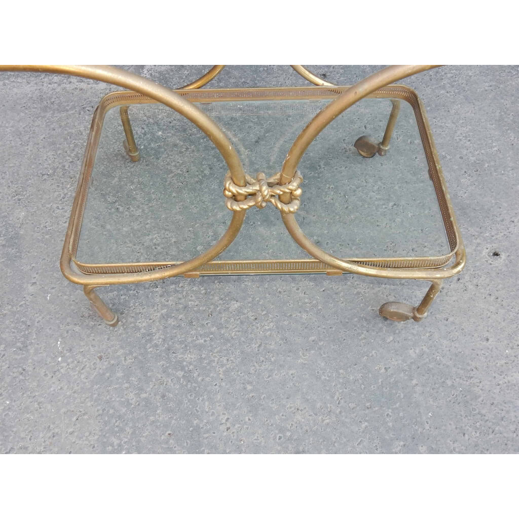 1970′ Bar Roulant en Bronze et Laiton Doré Maison Baguès Ou Charles Ou Jansen Décor Napoléon 3 | Biron 1970′ Bar Roulant en Bronze et Laiton Doré Maison Baguès Ou Charles Ou Jansen Décor Napoléon 3