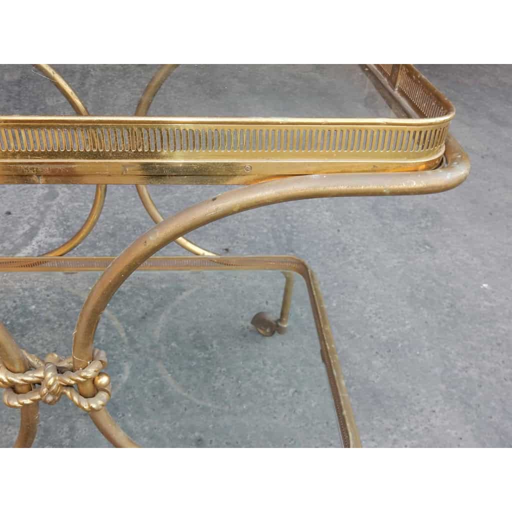 1970′ Bar Roulant en Bronze et Laiton Doré Maison Baguès Ou Charles Ou Jansen Décor Napoléon 3 | Biron 1970′ Bar Roulant en Bronze et Laiton Doré Maison Baguès Ou Charles Ou Jansen Décor Napoléon 3
