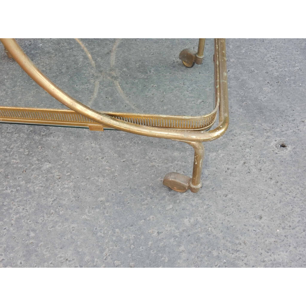 1970′ Bar Roulant en Bronze et Laiton Doré Maison Baguès Ou Charles Ou Jansen Décor Napoléon 3 | Biron 1970′ Bar Roulant en Bronze et Laiton Doré Maison Baguès Ou Charles Ou Jansen Décor Napoléon 3