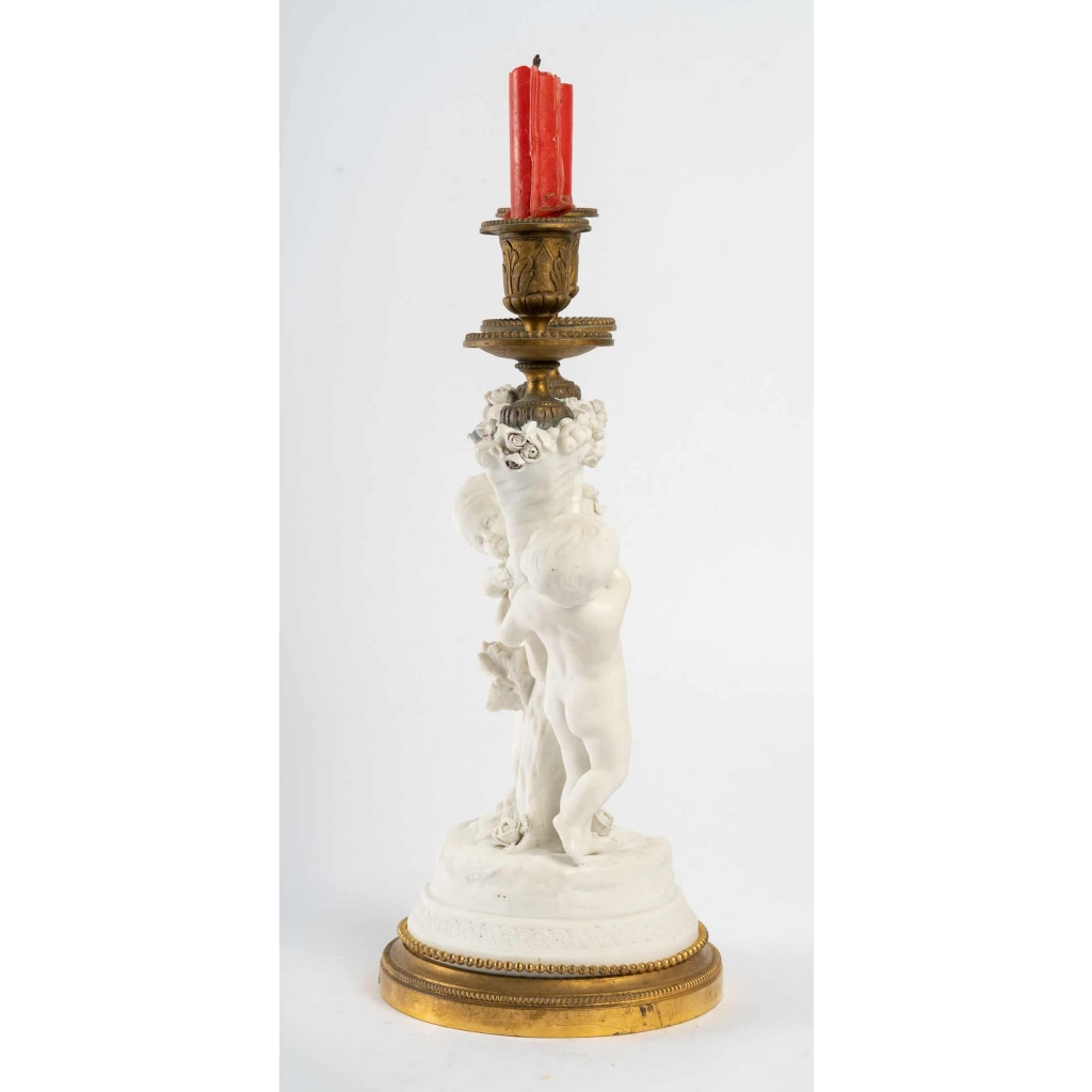 Belle Garniture en biscuit et bronze doré Fin XIXème siècle | Biron Belle Garniture en biscuit et bronze doré Fin XIXème siècle