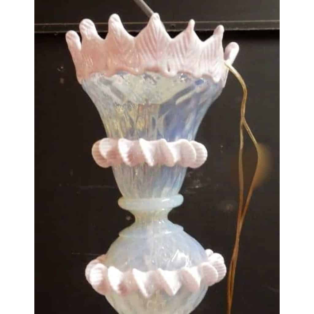 1970′ Lustre Murano Rose Laiteux | Biron 1970' Lustre Murano Rose Laiteux