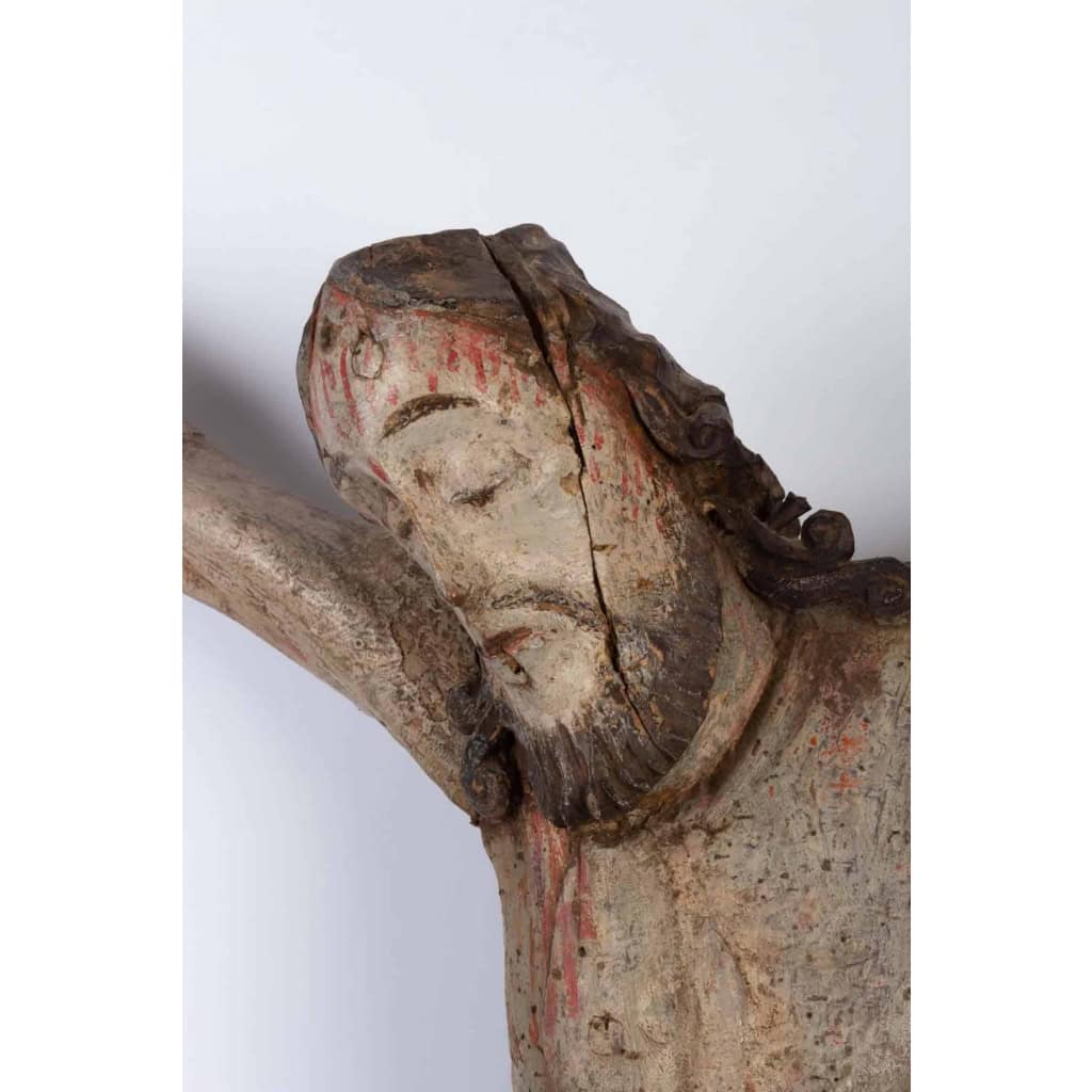 Christ en bois polychrome. | Biron Christ en bois polychrome.