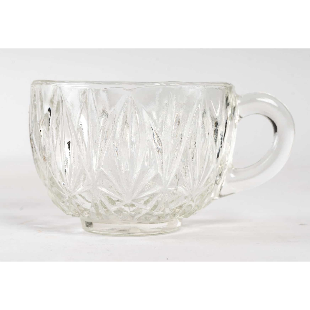 Coupe à Punch en Cristal, années 1950, 8 tasses | Biron Coupe à Punch en Cristal, années 1950, 8 tasses