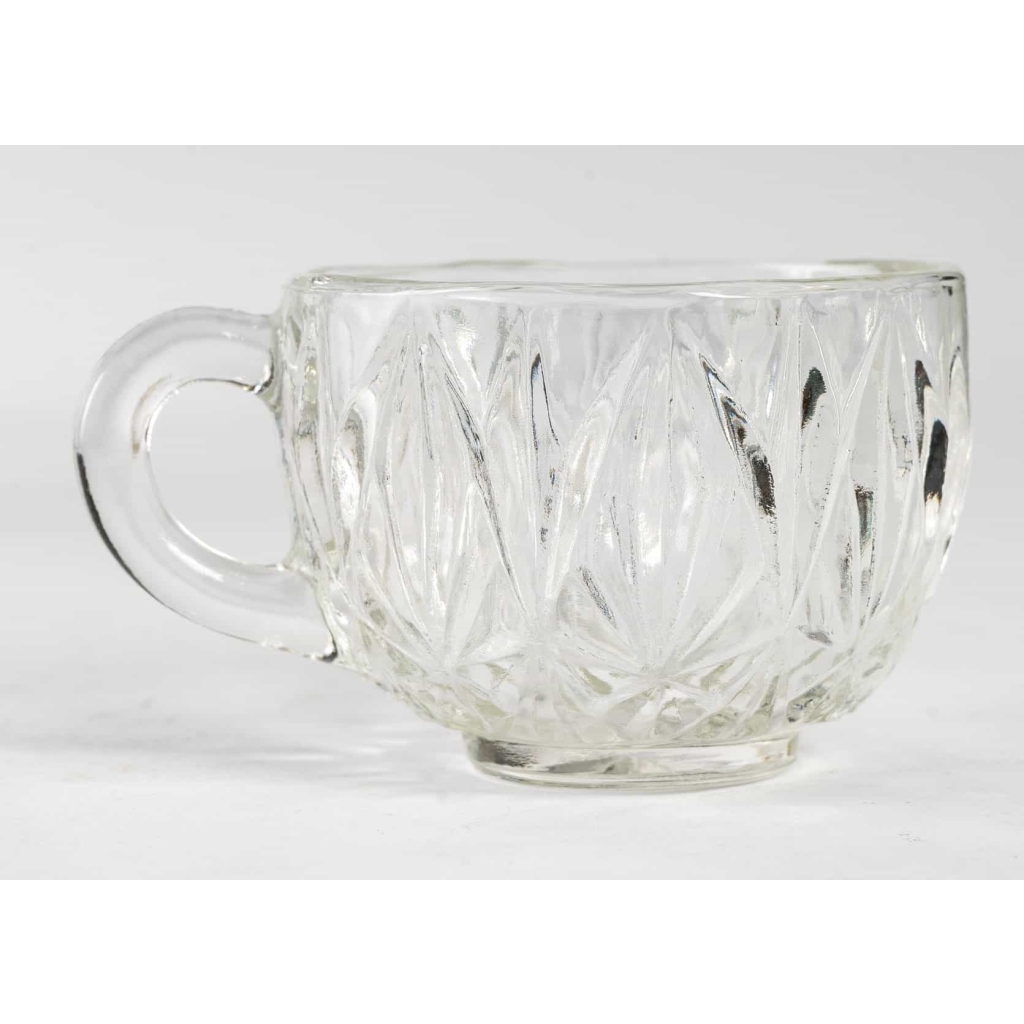 Coupe à Punch en Cristal, années 1950, 8 tasses | Biron Coupe à Punch en Cristal, années 1950, 8 tasses