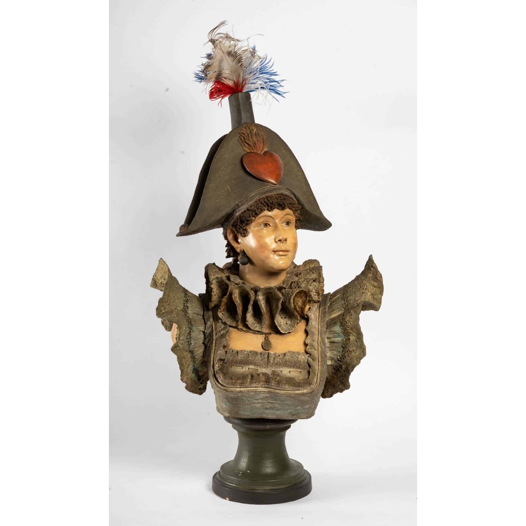 Buste de merveilleuse avec coiffe au coeur, 1850 | Biron |||||||