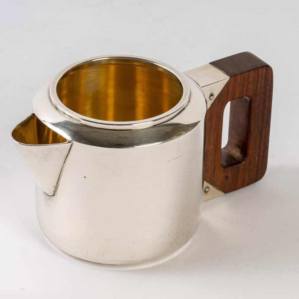 Service à thé et à café égoïste argent massif et palissandre de Jean E. PUIFORCAT | Biron Service à thé et à café égoïste argent massif et palissandre de Jean E. PUIFORCAT