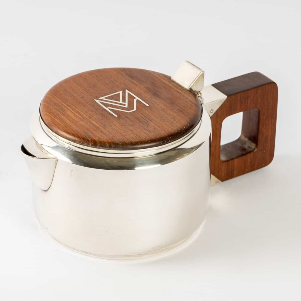 Service à thé et à café égoïste argent massif et palissandre de Jean E. PUIFORCAT | Biron Service à thé et à café égoïste argent massif et palissandre de Jean E. PUIFORCAT