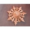 1970′ Miroir Soleil Décor Flocon De Neige, Bois Doré, Diamètre 72 cm | Biron 1970′ Miroir Soleil Décor Flocon De Neige, Bois Doré, Diamètre 72 cm