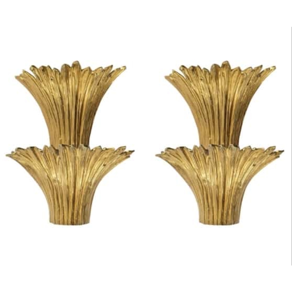 1970 Paire d’Appliques en Bronze doré Modèle Cascade Maison Charles | Biron |||||||