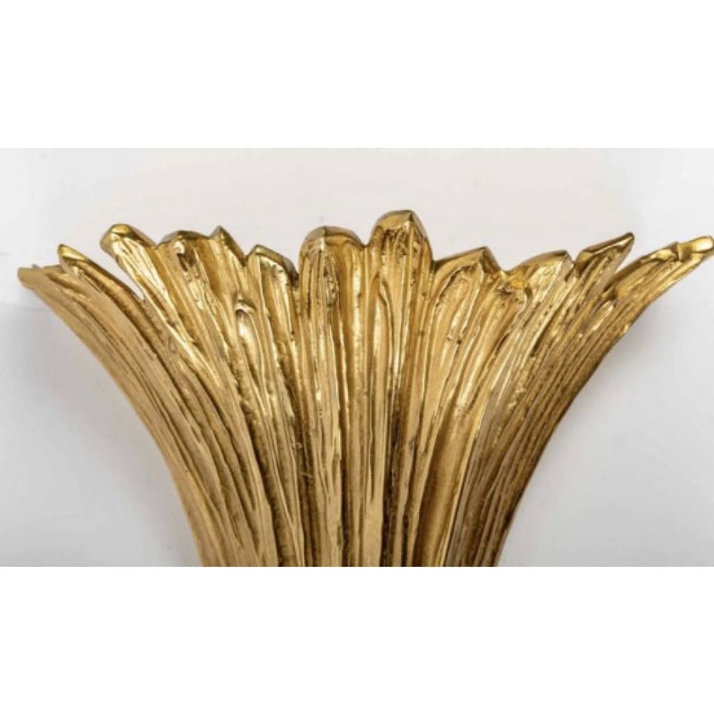 1970 Paire d’Appliques en Bronze doré Modèle Cascade Maison Charles | Biron 1970 Paire d'Appliques en Bronze doré Modèle Cascade Maison Charles