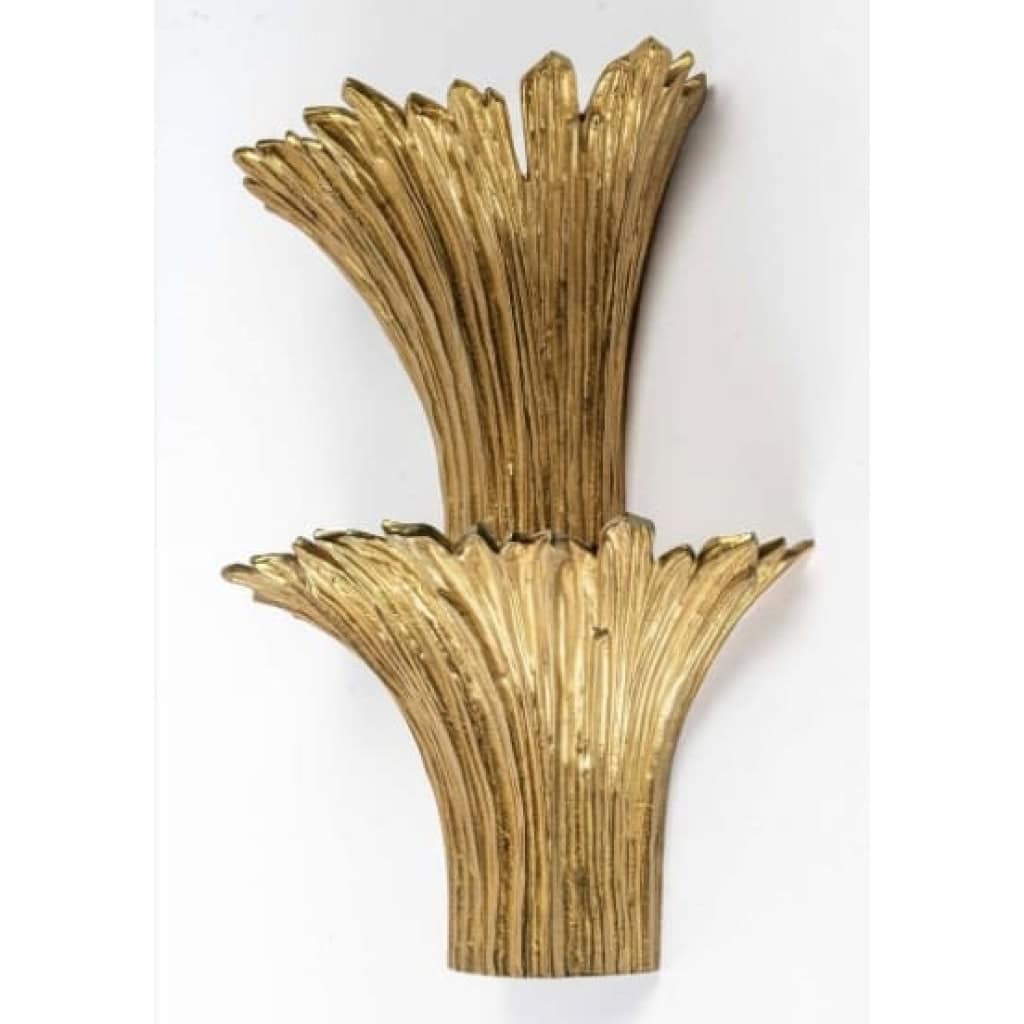 1970 Paire d’Appliques en Bronze doré Modèle Cascade Maison Charles | Biron 1970 Paire d'Appliques en Bronze doré Modèle Cascade Maison Charles