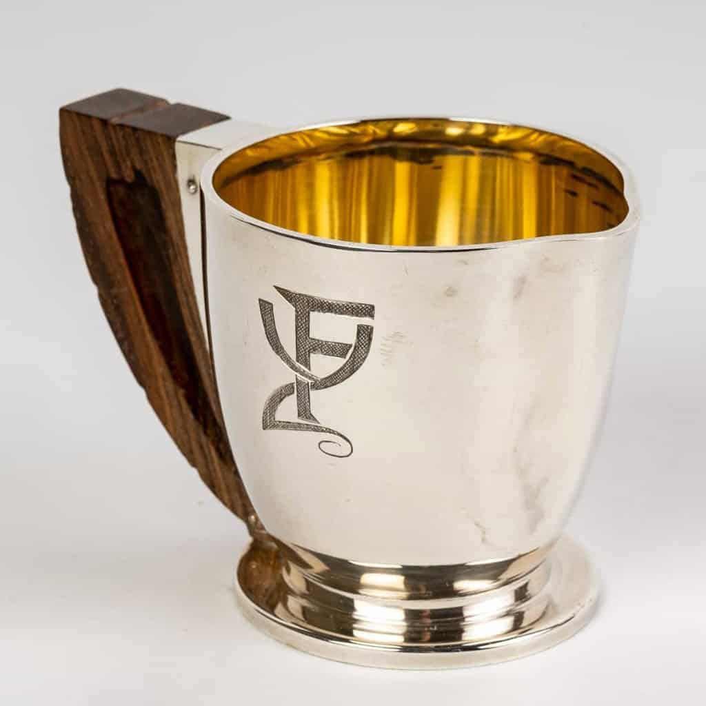Service à thé et à café égoïste argent massif et macassar de Jean E. PUIFORCAT | Biron Service à thé et à café égoïste argent massif et macassar de Jean E. PUIFORCAT