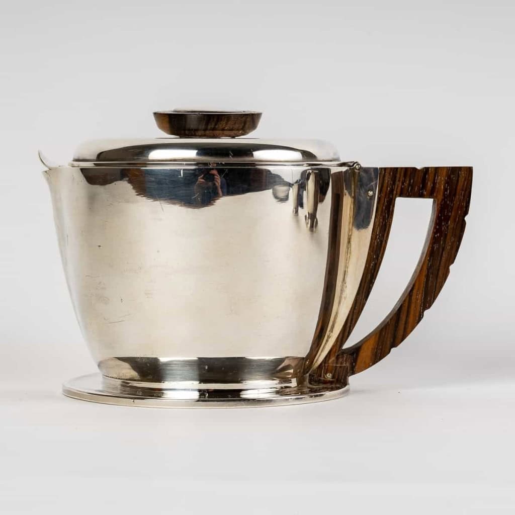 Service à thé et à café égoïste argent massif et macassar de Jean E. PUIFORCAT | Biron Service à thé et à café égoïste argent massif et macassar de Jean E. PUIFORCAT