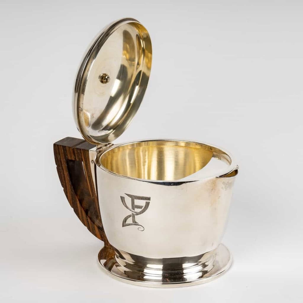 Service à thé et à café égoïste argent massif et macassar de Jean E. PUIFORCAT | Biron Service à thé et à café égoïste argent massif et macassar de Jean E. PUIFORCAT