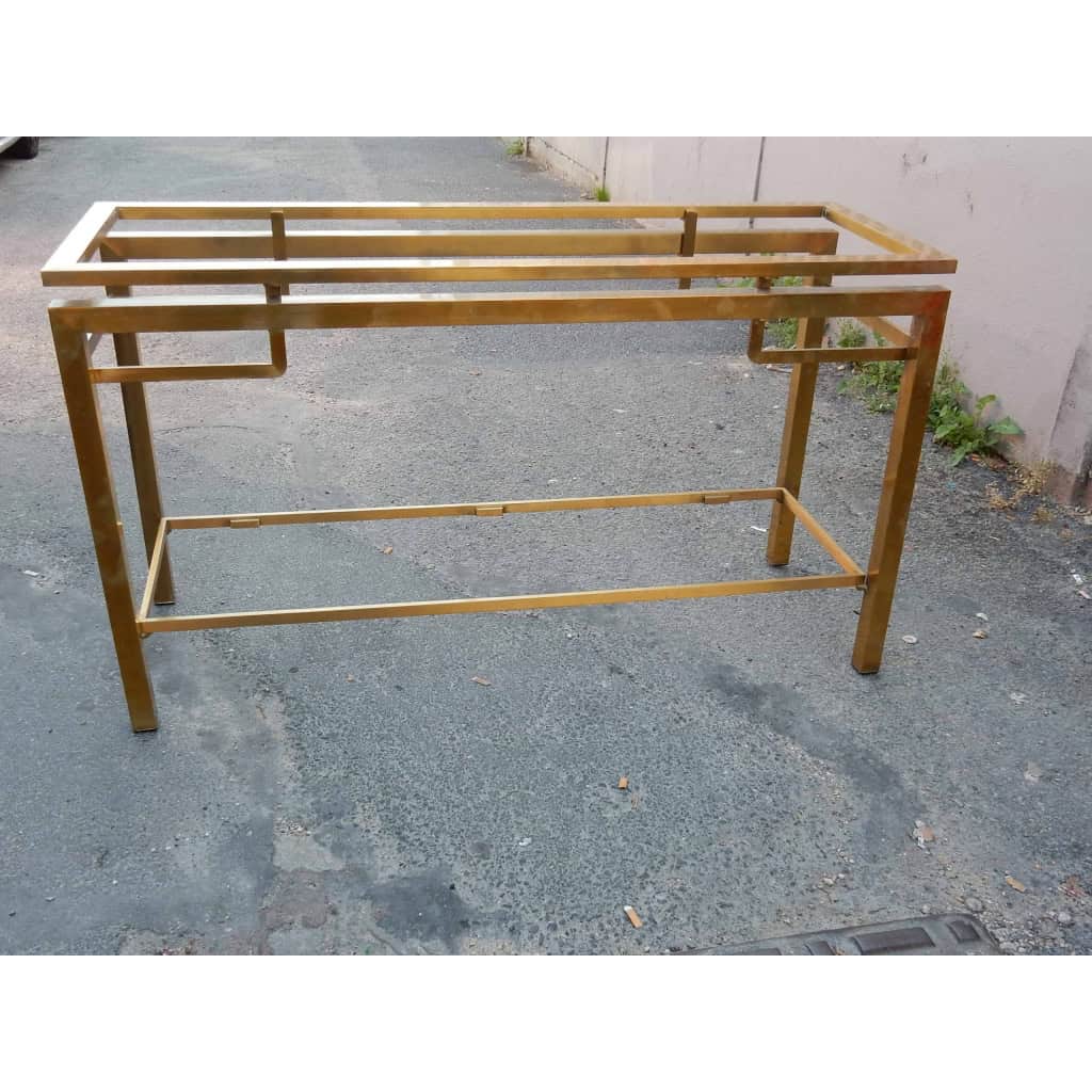 1950/70 Console GUY LEFEVRE Laiton Poli 122 X 42 X H 70 cm